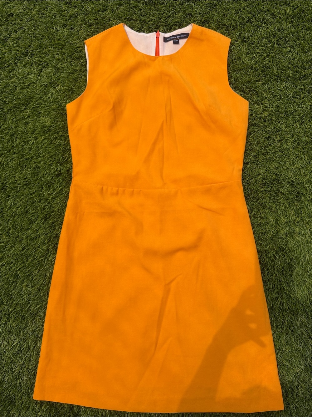 Victoria Beckham Vibrant Orange Sleeveless Mini Sheath Dress